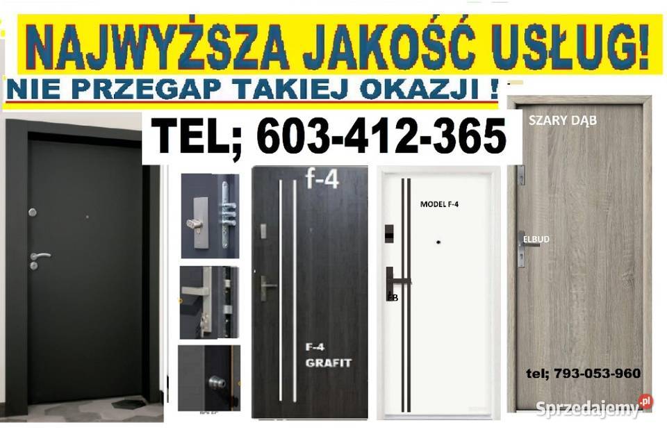 Drzwi z montażem zewnętrzne wejściowe Mikołów
