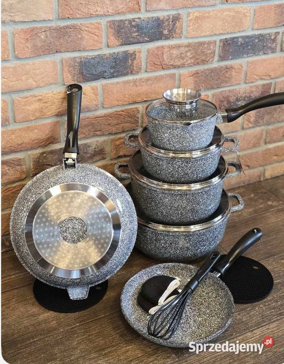 369 Zestaw garnków Zilner marmurkowe szare 15 Zabrze