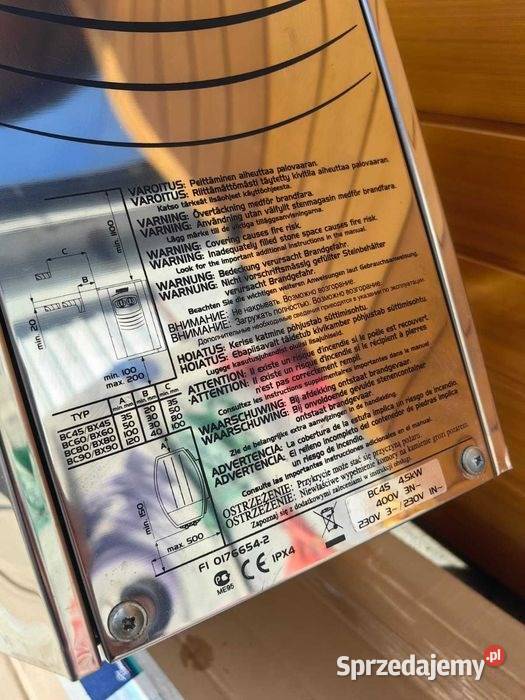 piec do sauny HARVIA model VEGA BC45 moc 45 KW Zielona Góra