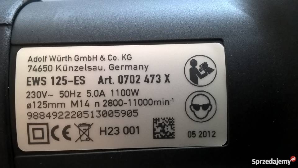 Szlifierka kątowa Wurth EWS 125 ES Fixtec Wołomin