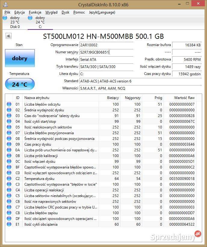 Dysk HDD 25 500GB Toshiba WD Seagate HGST mix świętokrzyskie Włoszczowa