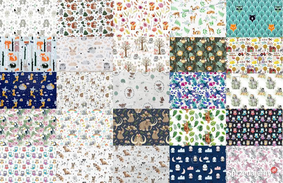 Bawełna zwierzęta w lesie zwierzaki szopy Lublin