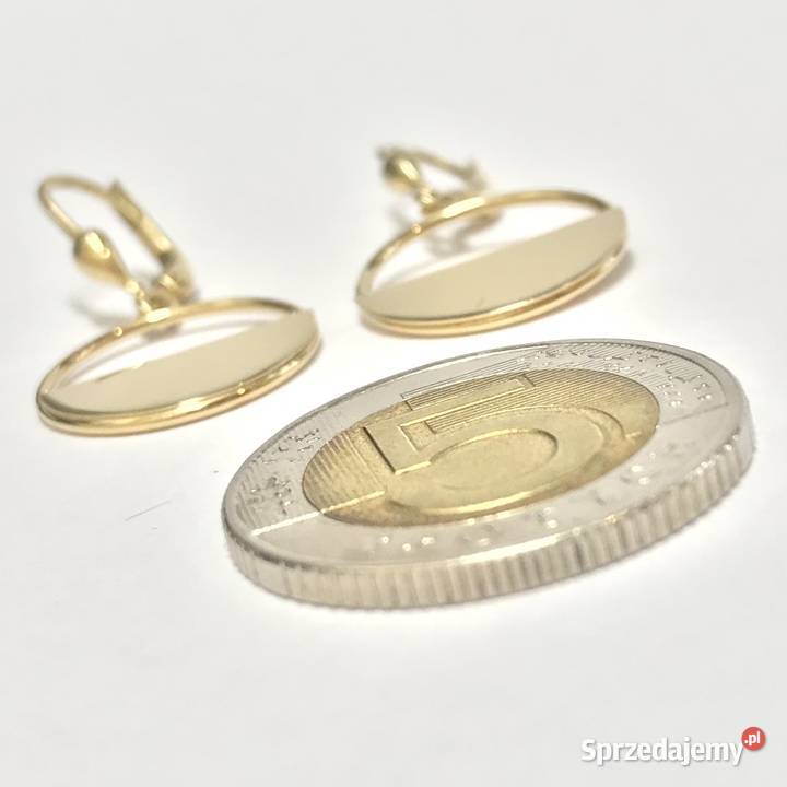 Złote kolczyki 585 14K HalfMoon minimalistyczne złoto