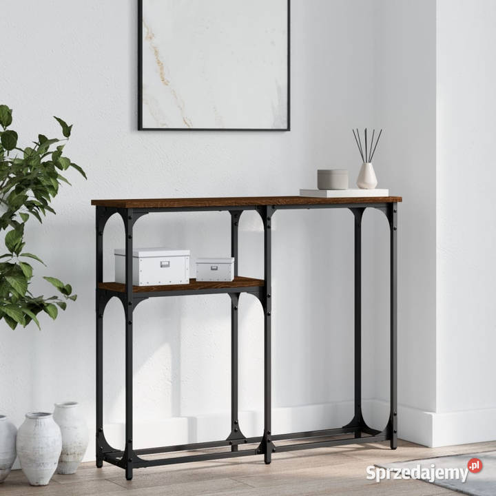 Stolik konsolowy brązowy dąb 90x225x75 WM834094