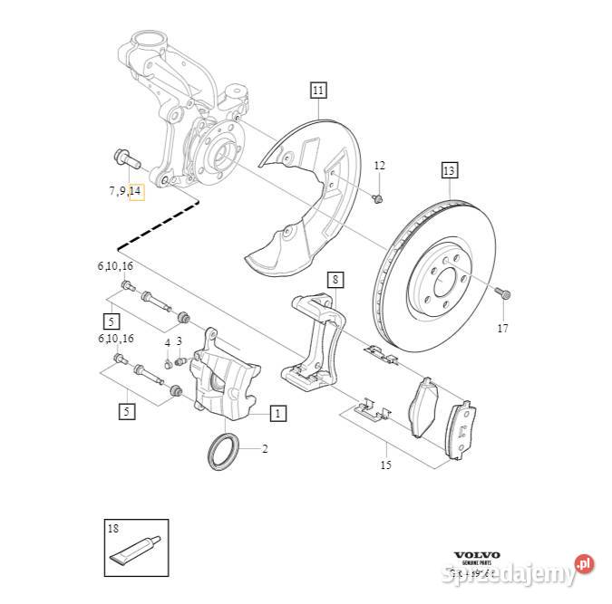 VOLVO XC40 C40 EX30 sruba M14x50 jarzma Bielany Wrocławskie
