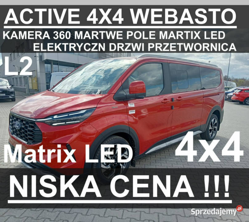Ford Tourneo Custom L2 4x4 170 Active Webasto 1km zachodniopomorskie Szczecinek