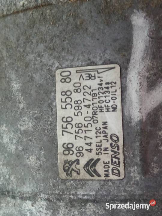 SPRĘŻARKA KLIMATYZACJI 9675655880 20 HDI Citroen Rok produkcji 2014