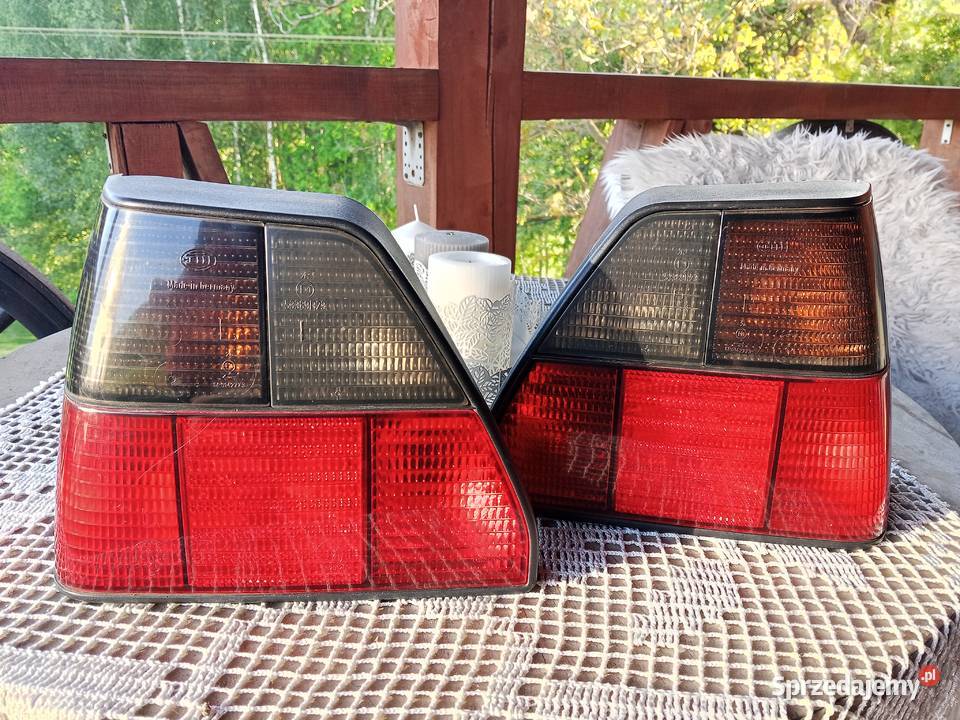Lampy dymione Hella black red Golf 2 MK2 osobowe Lampy tylne Frysztak