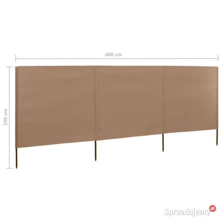 Parawan 3skrzydłowy z tkaniny 400x160 taupe Warszawa