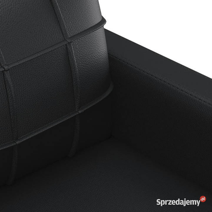 3osobowa sofa czarna 180 obita sztuczną skórą Warszawa