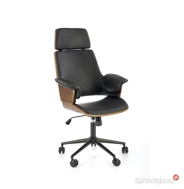 Fotel biurowy obrotowy do gabinetu czarnobrązowy