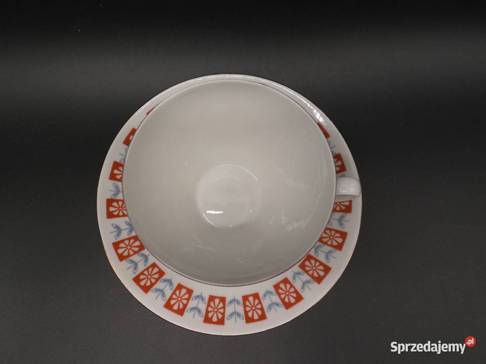 Filiżanka ze spodkiem Freiberger Porzellan wielkopolskie Raszków