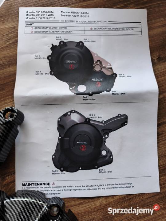 nowe osłony silnika Ducati Monster 696 796 659 świętokrzyskie Sandomierz