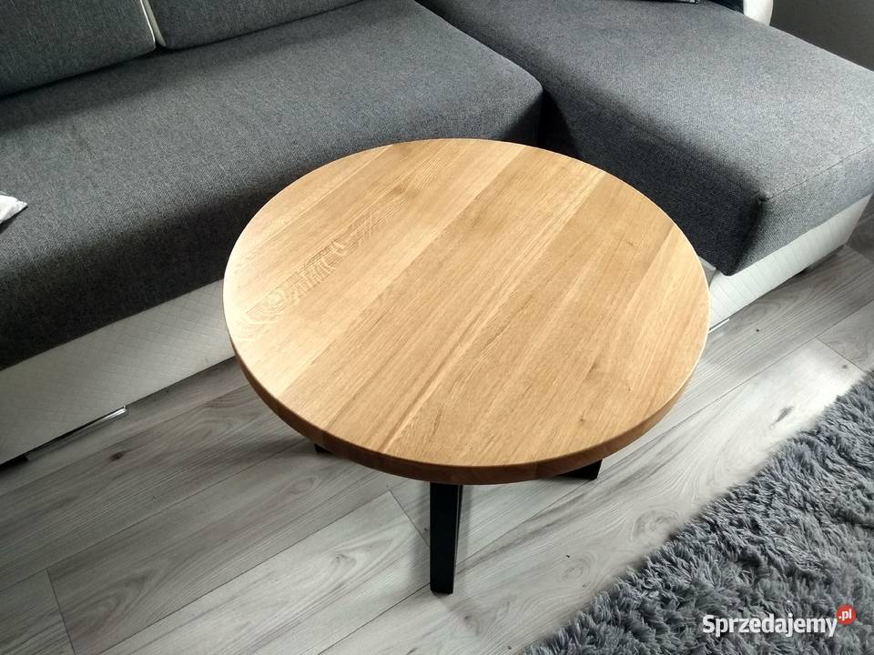 Stolik kawowy 70 dąb okrągły nowoczesny loft sprzedam