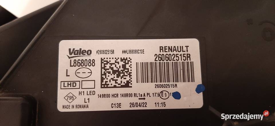 Lampa reflektor Dacia Duster lewa Led Mysłowice