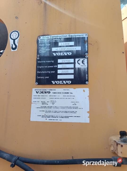Ładowarka Volvo L180E 2005 221 kW 297 t