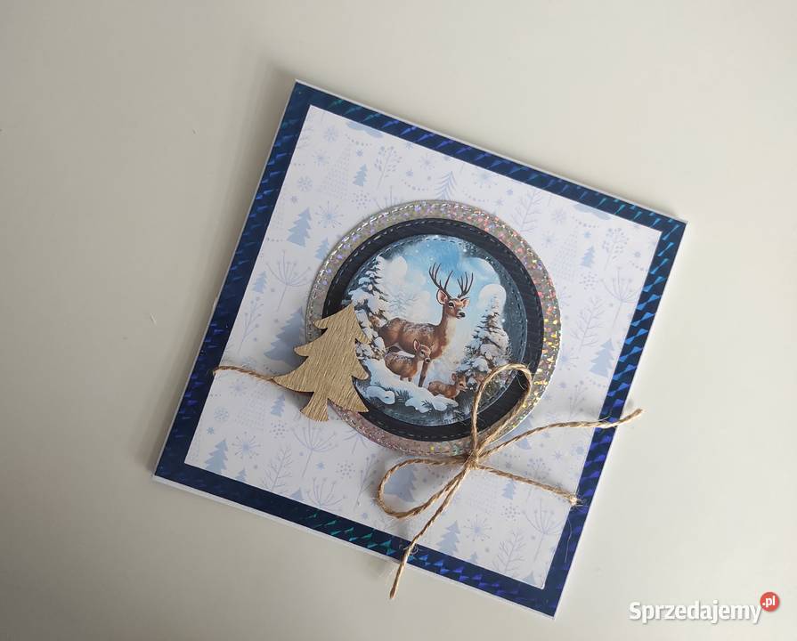 Kartka ręcznie robiona świąteczna Boże Rękodzieło łódzkie Łódź