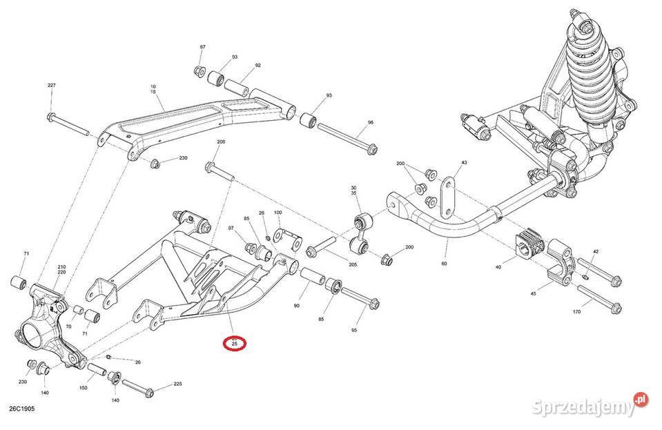 Wahacz dolny tylny prawy CanAm Maverick Nowy Sącz