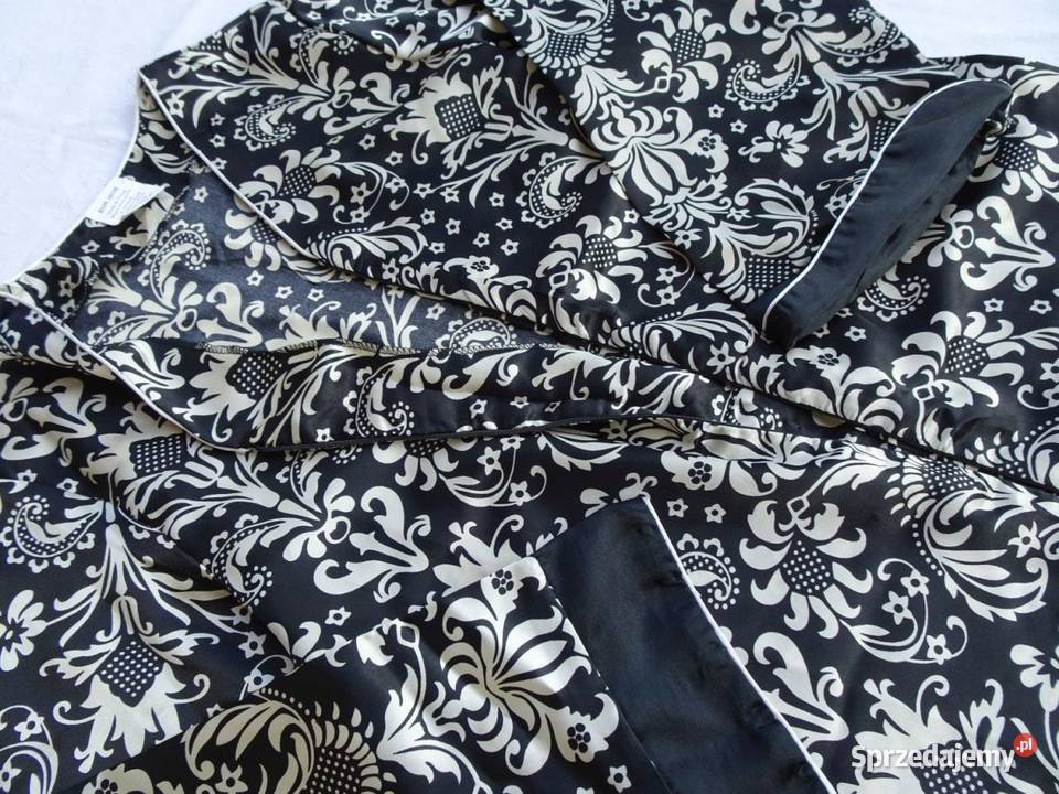 Sukienka Satynowa midi Czarna Biała 40 biały małopolskie Nowy Sącz sprzedam