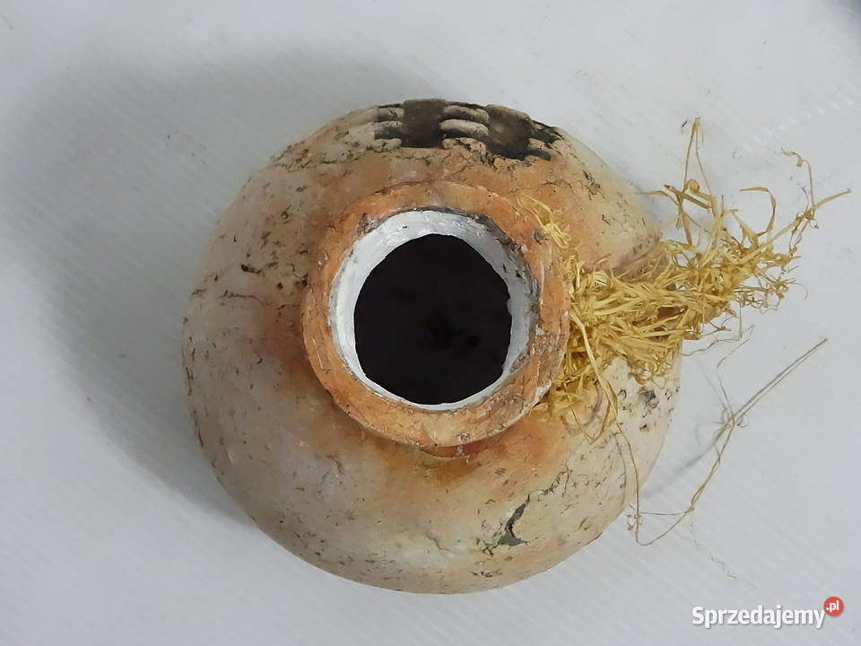 Ceramiczny wazonik retro z symbolem Podwójnego lubelskie