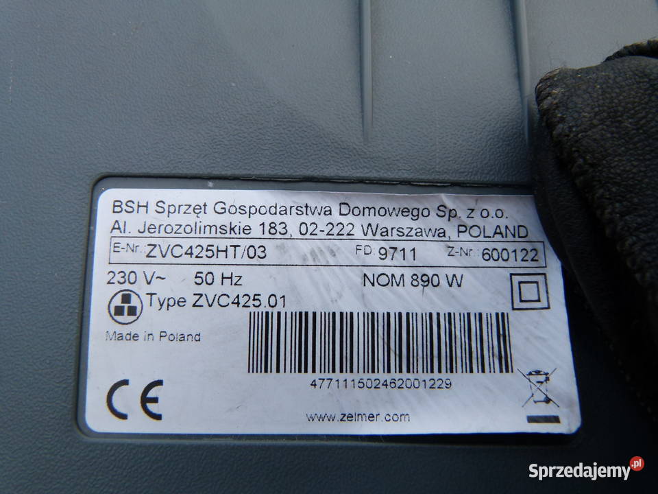 Odkurzacz Zelmer Jupiter typ ZVC42501 rozebrany Zamość