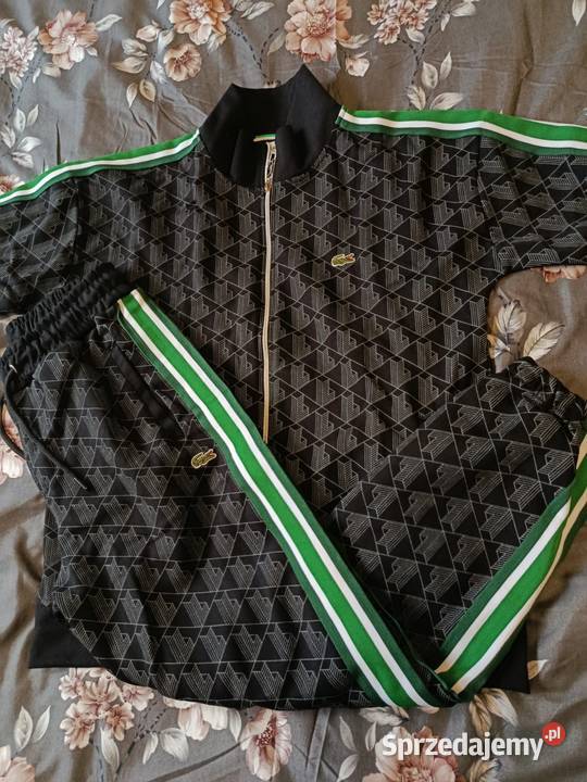 Komplet dresowy Lacoste Monogram kolor czarny Lacoste podlaskie Białystok