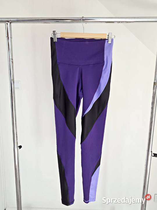 Fioletowo czarne legginsy wysoki stan modelujące Liszki
