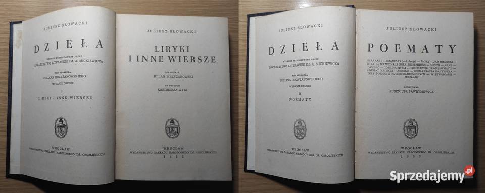 Juliusz Słowacki Dzieła 14 tomów komplet 1952 r mazowieckie Warszawa