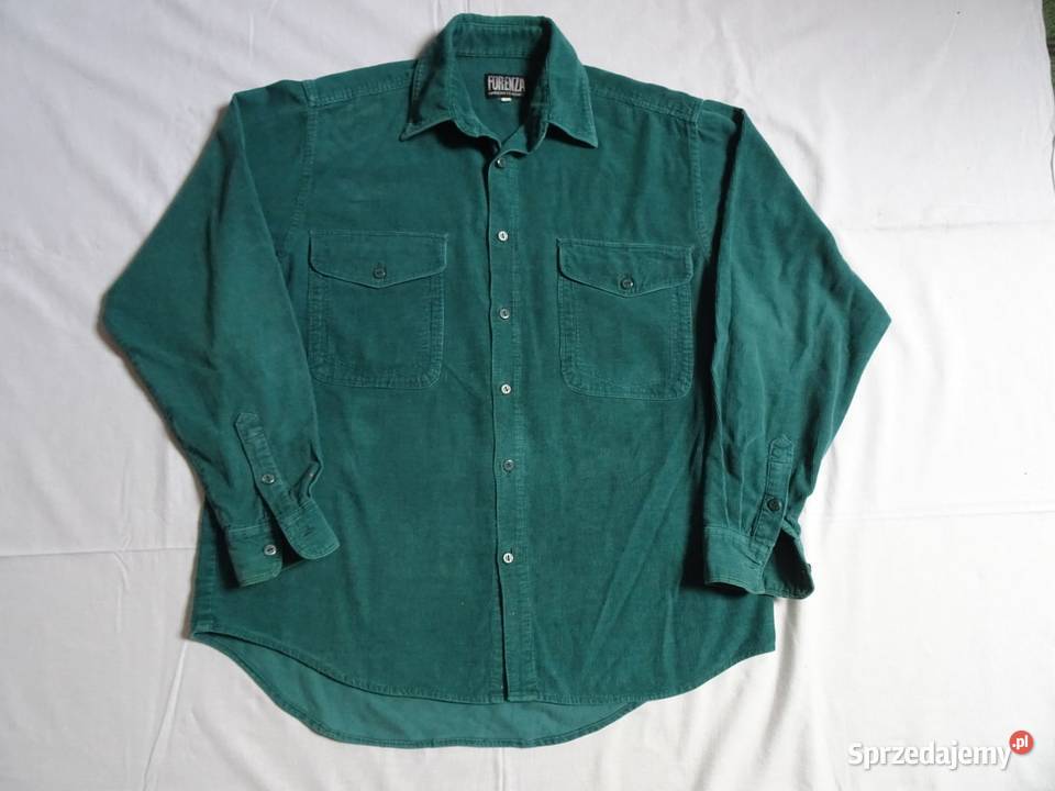 Koszula Sztruksowa Zielona S M Odzież i bielizna męska Nowy Sącz