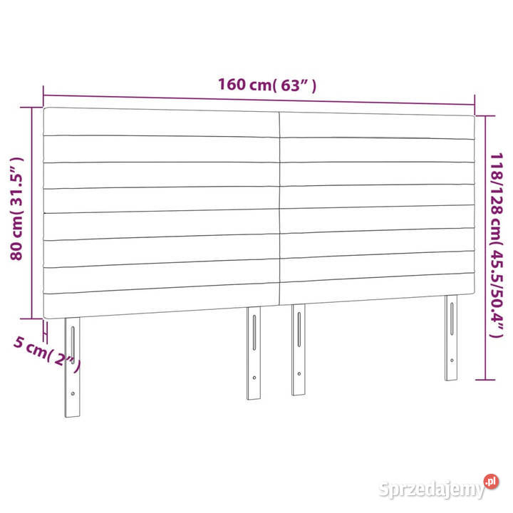 Zagłówek do łóżka z LED kremowy 160x5x118128 Warszawa