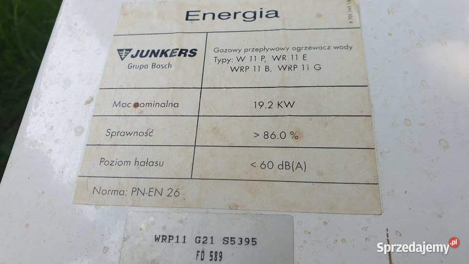 Gazowy podgrzewacz Junkers Koszalin