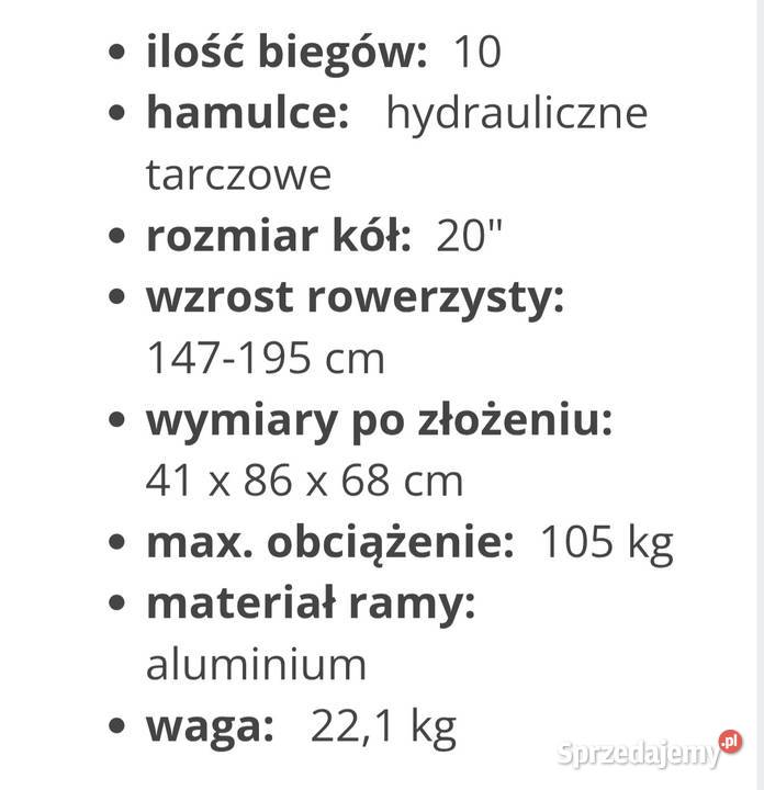 Rower elektryczny TERN VEKTRON 10S SKŁADANY Olkusz
