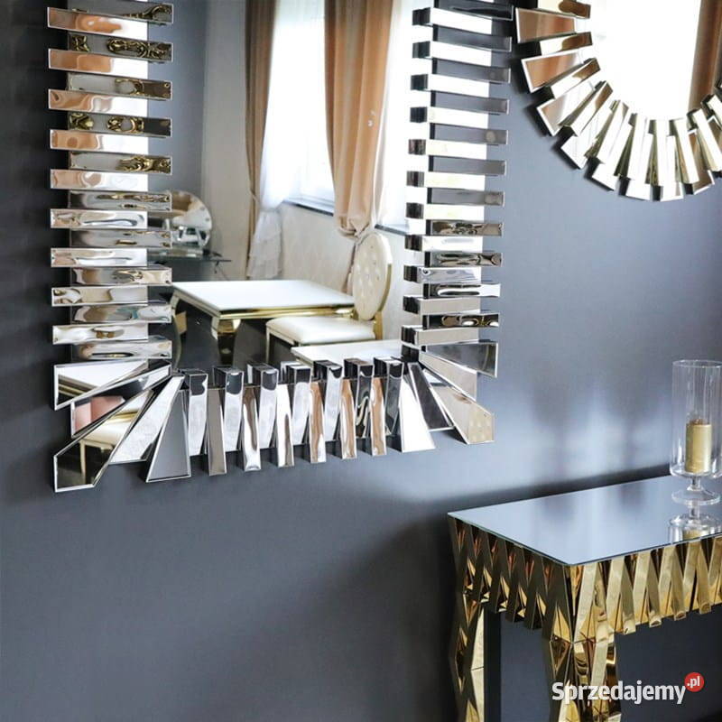 Lustro srebrne glamour prostokątne dekoracyjne Lustra mazowieckie Warszawa