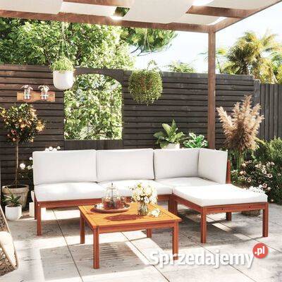 vidaXL 5cz zestaw wypoczynkowy do ogrodu kremowe Warszawa