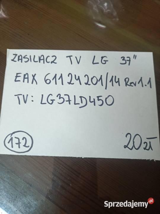 Zasilacz tv LG EAX6112420114 REV 11 Części i akcesoria małopolskie Głogoczów