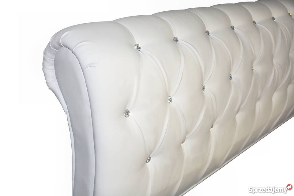 Eleganckie białe Łóżko 160x200 Pikowane Wrocław