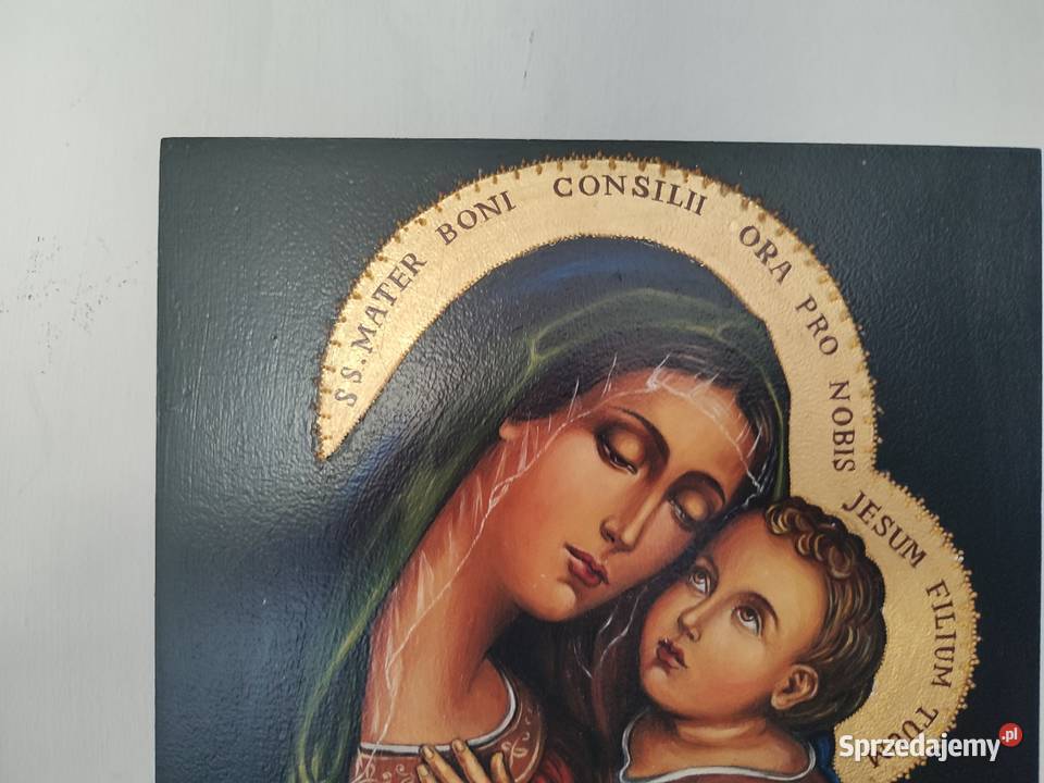 Piękna ikona z wizerunkiem Matki boskiej rady Malarstwo Łódź