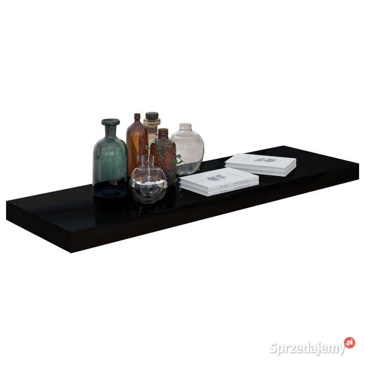 Półka ścienna wysoki połysk czarna 80x235x38 MDF mazowieckie Warszawa