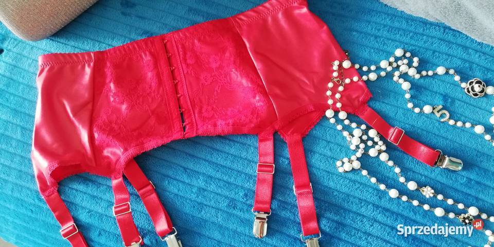 seksowny pas do pończoch czerwony Pozostałe Warszawa sprzedam