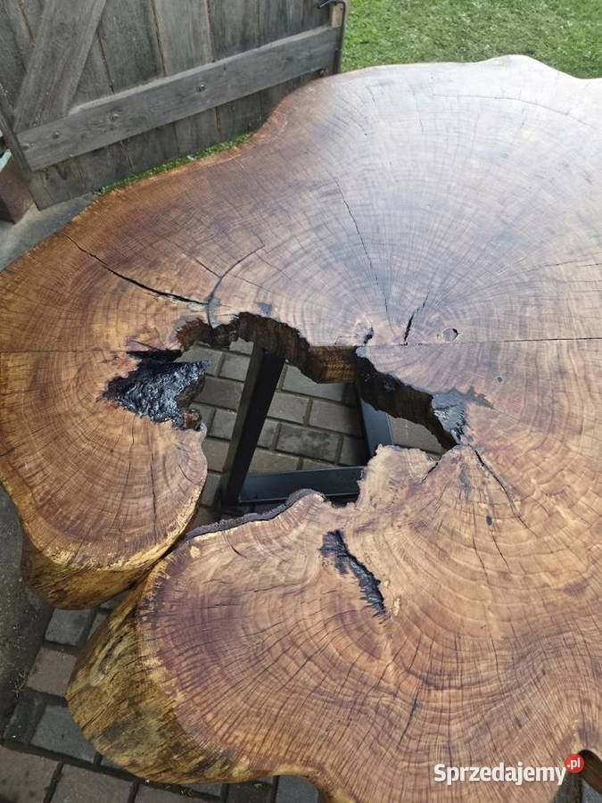 Stół z naturalnego drewna dębowego ręcznie