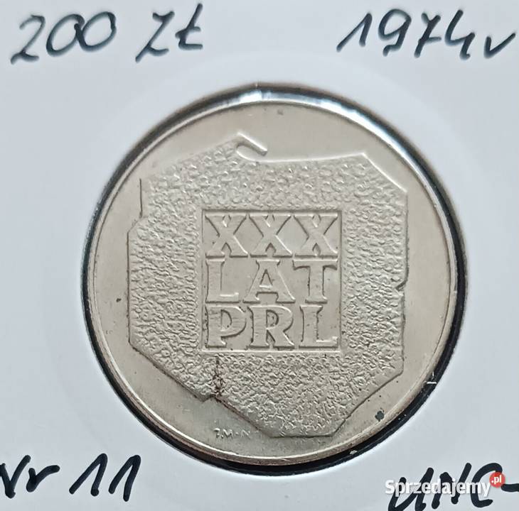 200 XXX Lat PRL Mapka 1974 11 UNC Konin