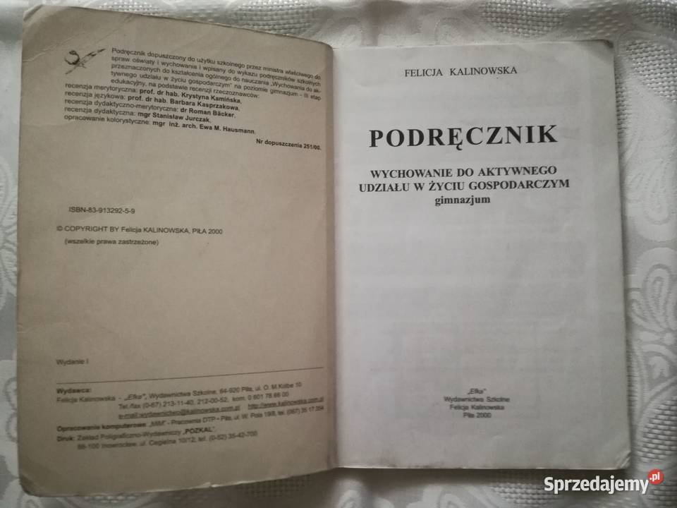 WOSS podręcznik Felicja Kalinowska miękka Podręczniki Łódź