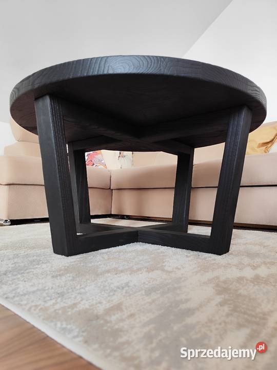 Stolik kawowy dębowy okrągły 46cm Meble Zduńska Wola