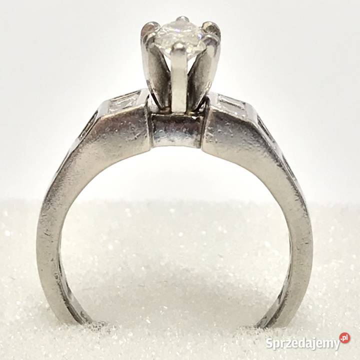 Platynowy PIERŚCIONEK Art Dco BRYLANTY 15ct Zegarki i Biżuteria Warszawa