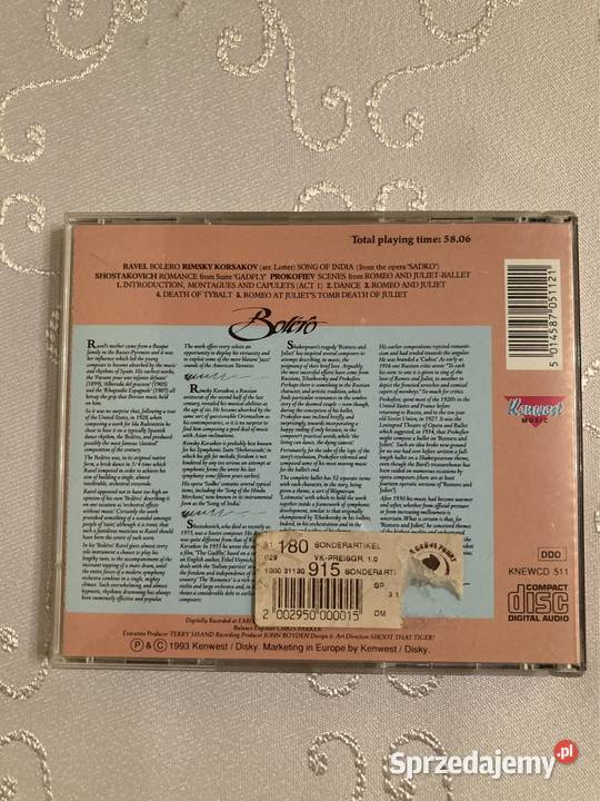 Płyta CD London Symphony Orchestra Bolero Ravel Płyty i kasety