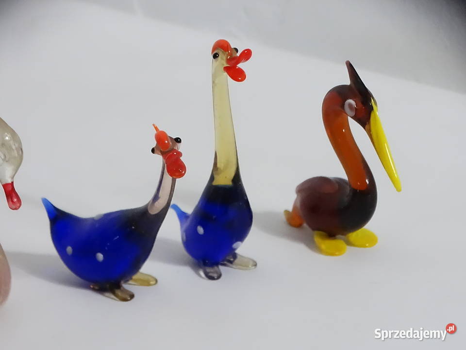 Kolekcja szklanych figurek rękodzieło Biłgoraj