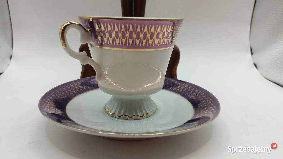 Filiżanka ze spodkiem porcelana kostna biała w sprzedam