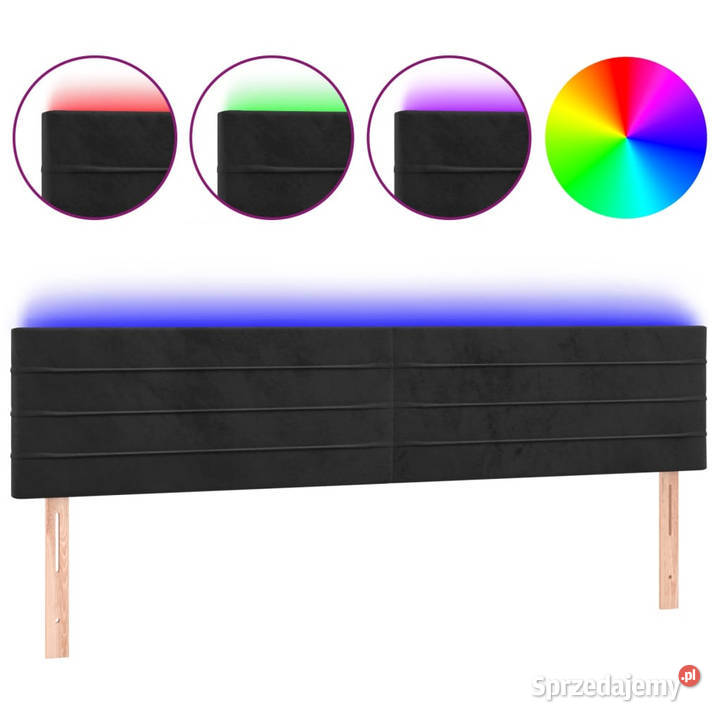 Zagłówek do łóżka z LED czarny 180x5x7888 Warszawa