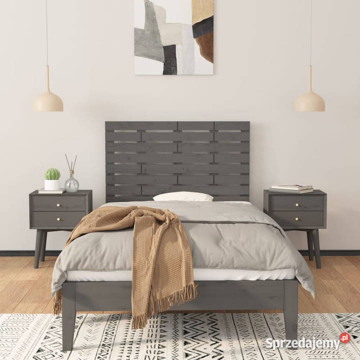 Wezgłowie łóżka szare 96x3x63 lite drewno Warszawa sprzedam