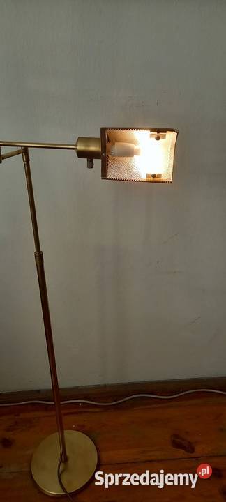 Mosiężna lampa podłogowa ze składanym ramieniem Skierniewice